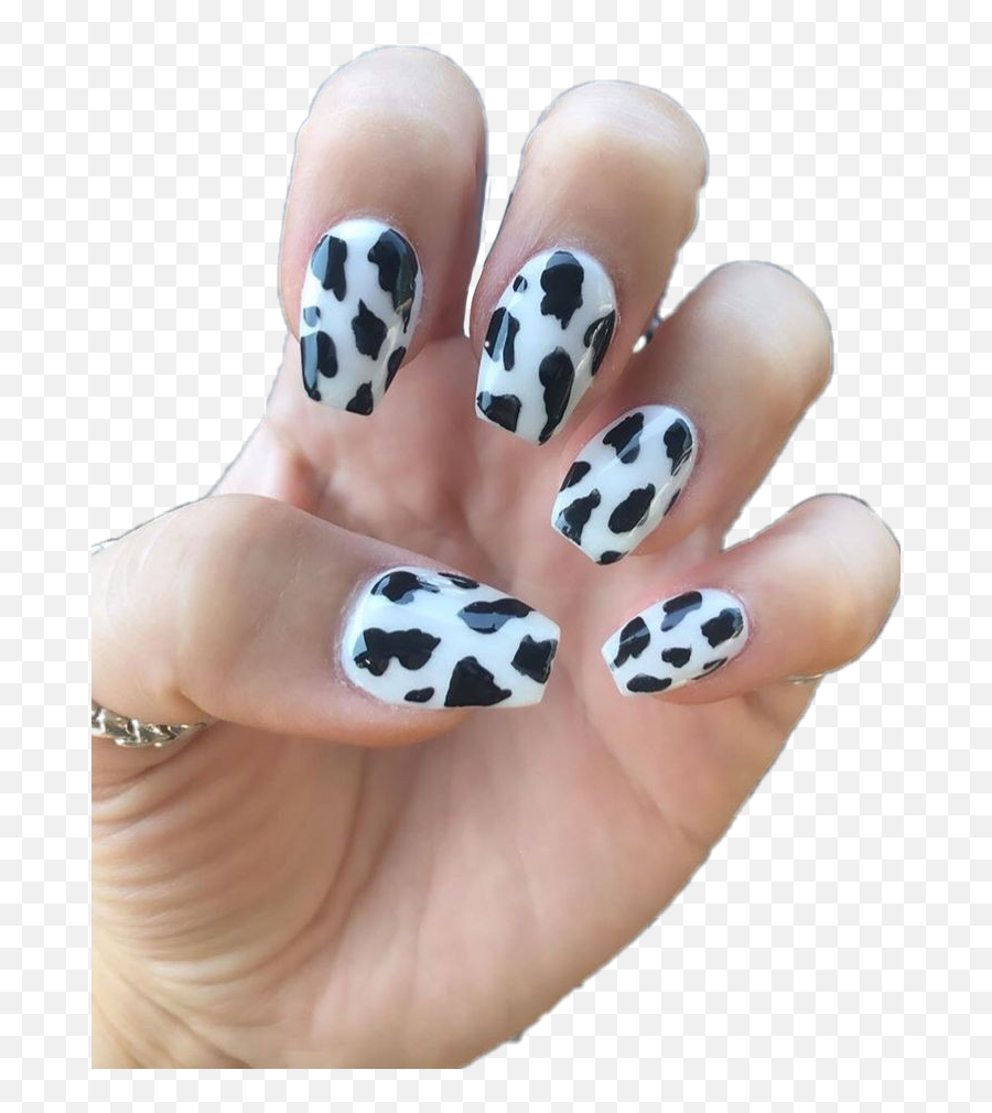 Nails Cow Print Nichememes Sticker - Gel Nails Emoji,How To Do A Nails With A Printable Emojis