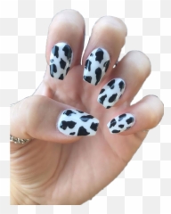Nails Cow Print Nichememes Sticker - Gel Nails Emoji,How To Do A Nails With A Printable Emojis