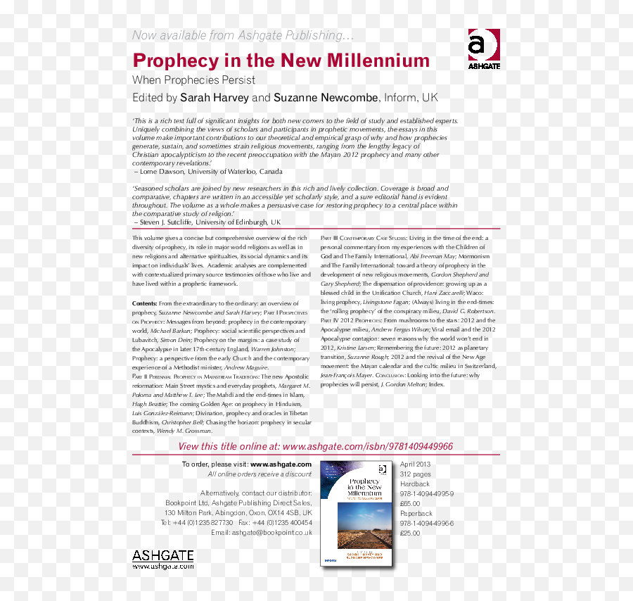 Pdf Prophecy In The New Millennium When Prophecy Persists - Document Emoji,Emotion Code Discarnates