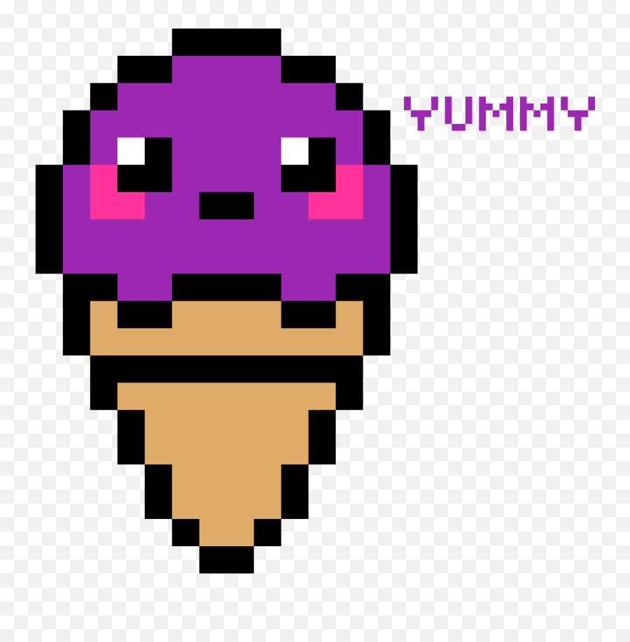 Cute Ice Cream - Ice Cream Minecraft Pixel Art Emoji,Eat Ice Cream Emoticon