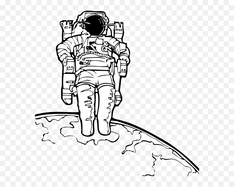 Download Hd Science Outline Moon - Spacewalk Clipart Emoji,Astronomy Emoji