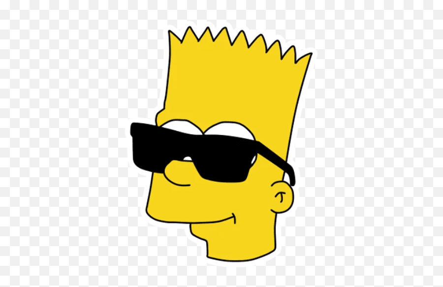 Bart Simpson In Black Glasses - Sticker Mania Simpson With Black Glasses Emoji,Bathtub Emoji Clipart