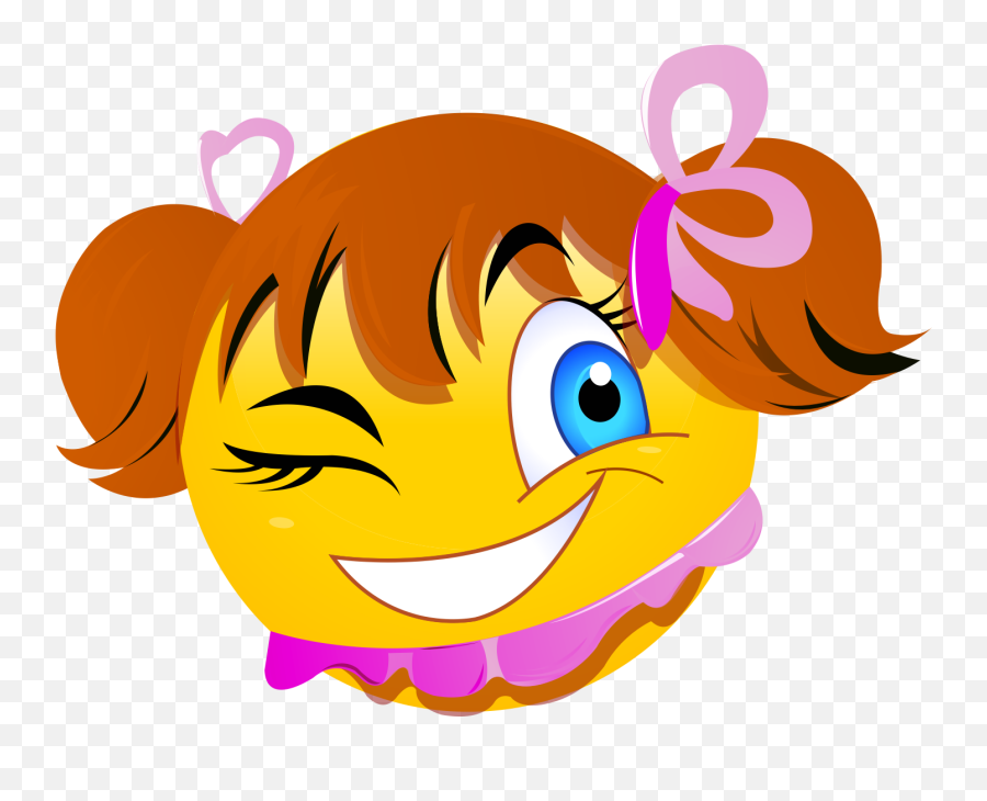 Pigtails Emoji Decal,Wink Emoji Funny
