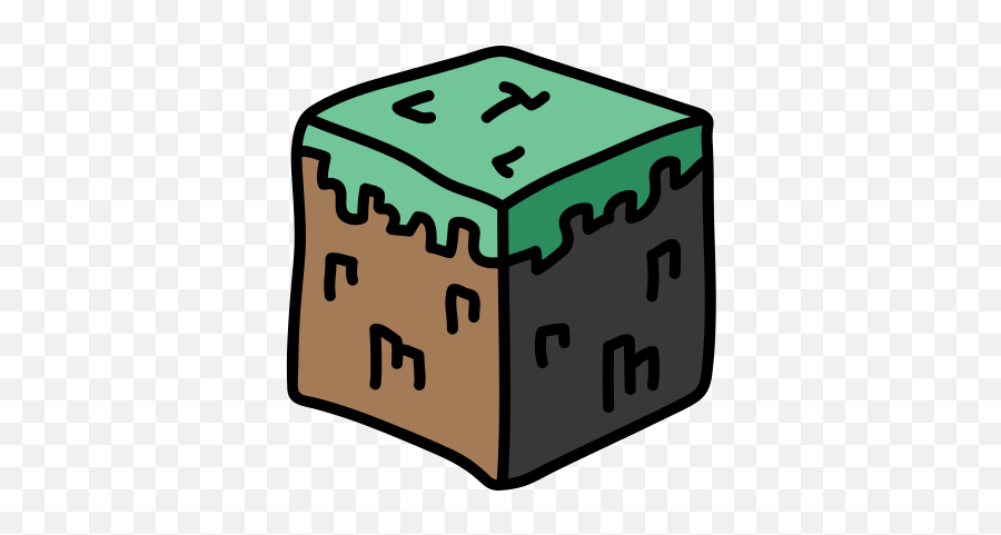 Minecraft Grass Cube Icon In Doodle Style Emoji,Green Cube Emoji