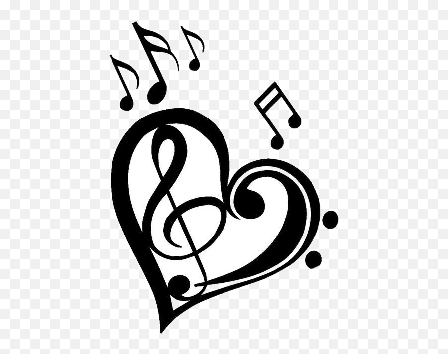 Download 23 Black And White Aesthetic Notes - Treble Clef And Bass Clef Heart Emoji,Music Notes Emoji For Facebook