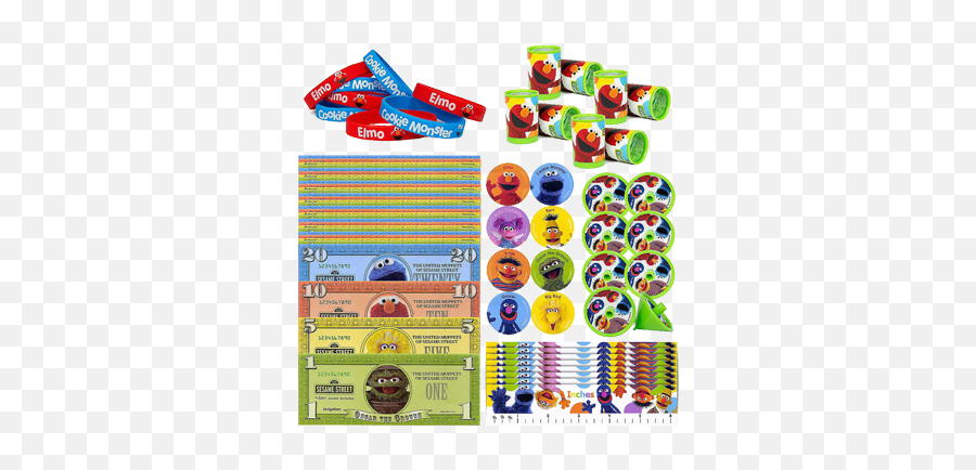 Sesame Street Party Favour Pack 48pcs - Horizontal Emoji,Sesame Street Emojis
