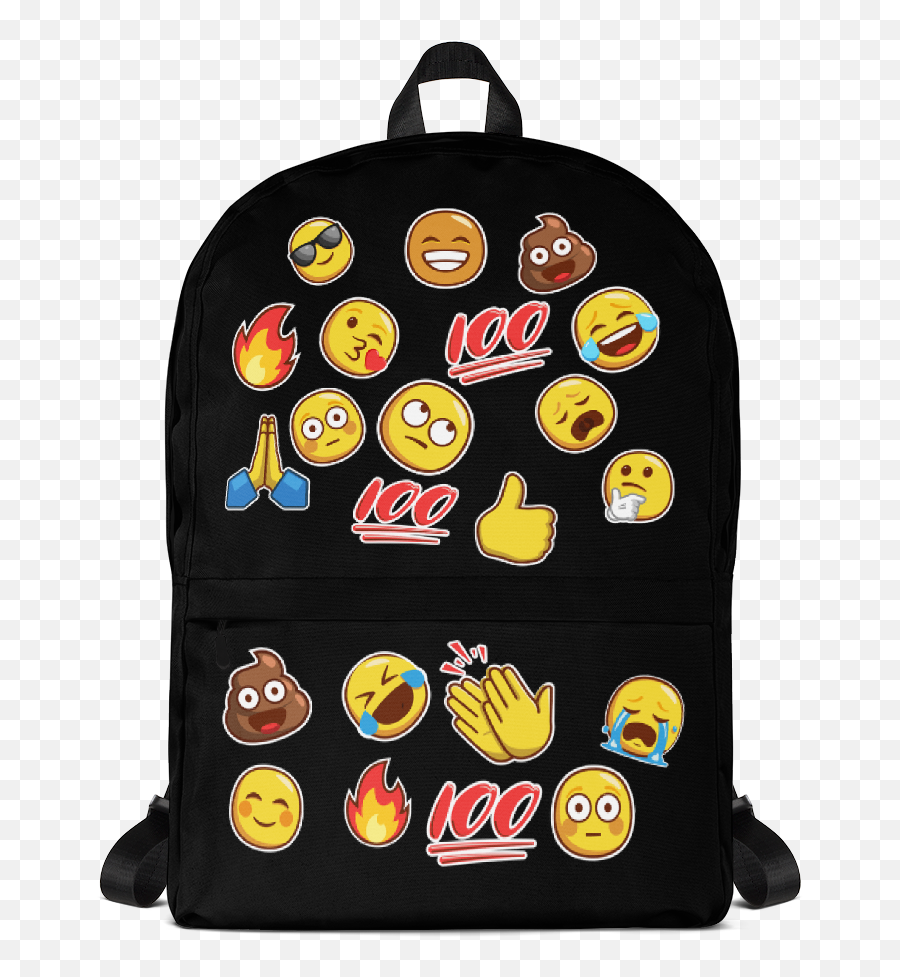 Emoji Black Backpack - Kids Learning Tube Uranus Backpack,Large Emoji Backpack