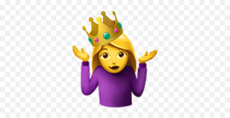 Sticker Queen Emoji Shrug Eh Sticker - Shrug Emoji,Shugging Emoji