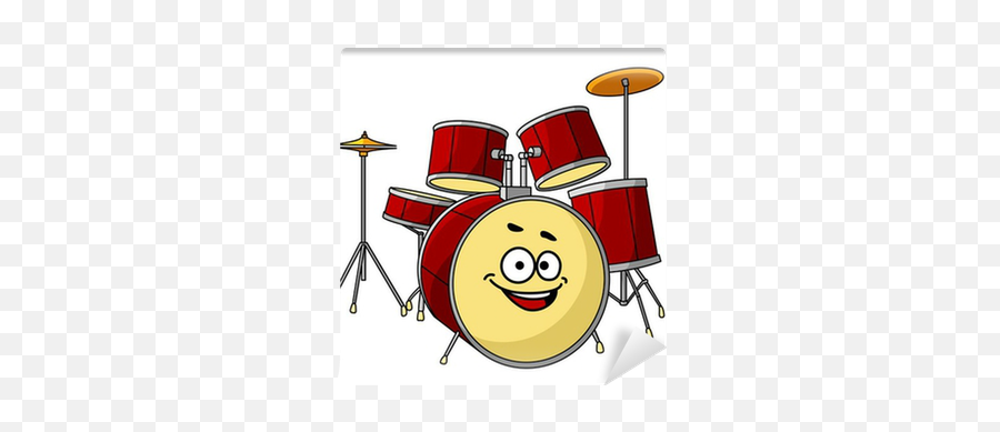 Wall Mural Pixers - Emoji Batería Musical,Drummer Emoticon