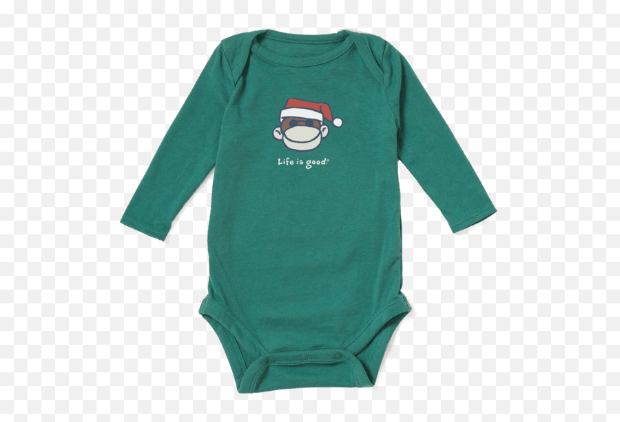 Vintage Baby Monkey Santa Long Sleeve Vintage Crusher - Long Sleeve Emoji,Monkey Emoji Pajamas