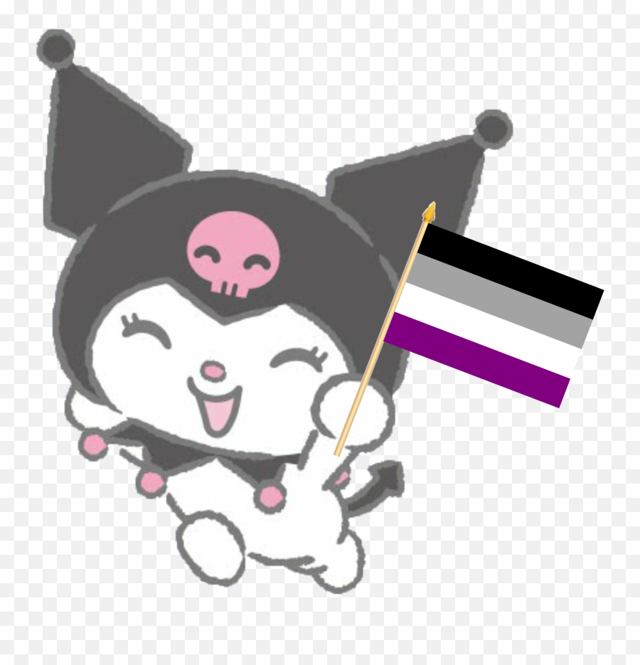 Bi Flag With Kuromi Emoji,Ace Flag Emoji