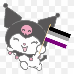 Bi Flag With Kuromi Emoji,Ace Flag Emoji
