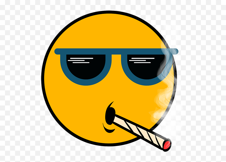 A Cool Thug Life Tee For Gangster - Smiley Face With Cigarette And Glasses Emoji,Smoking Emoticon