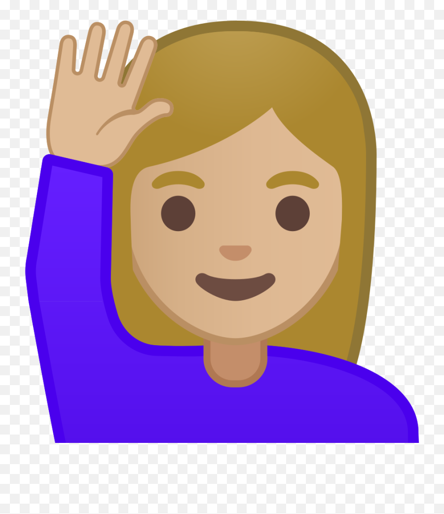 Download Sassy Girl Emoji Copy Paste - Raising Hand Transparent Background,Emoji Copy And Paste