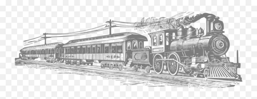 Train Rail Transport Steam Locomotive Clip Art - Railroad Old Train Transparent Background Emoji,Steam Umineko Emoji