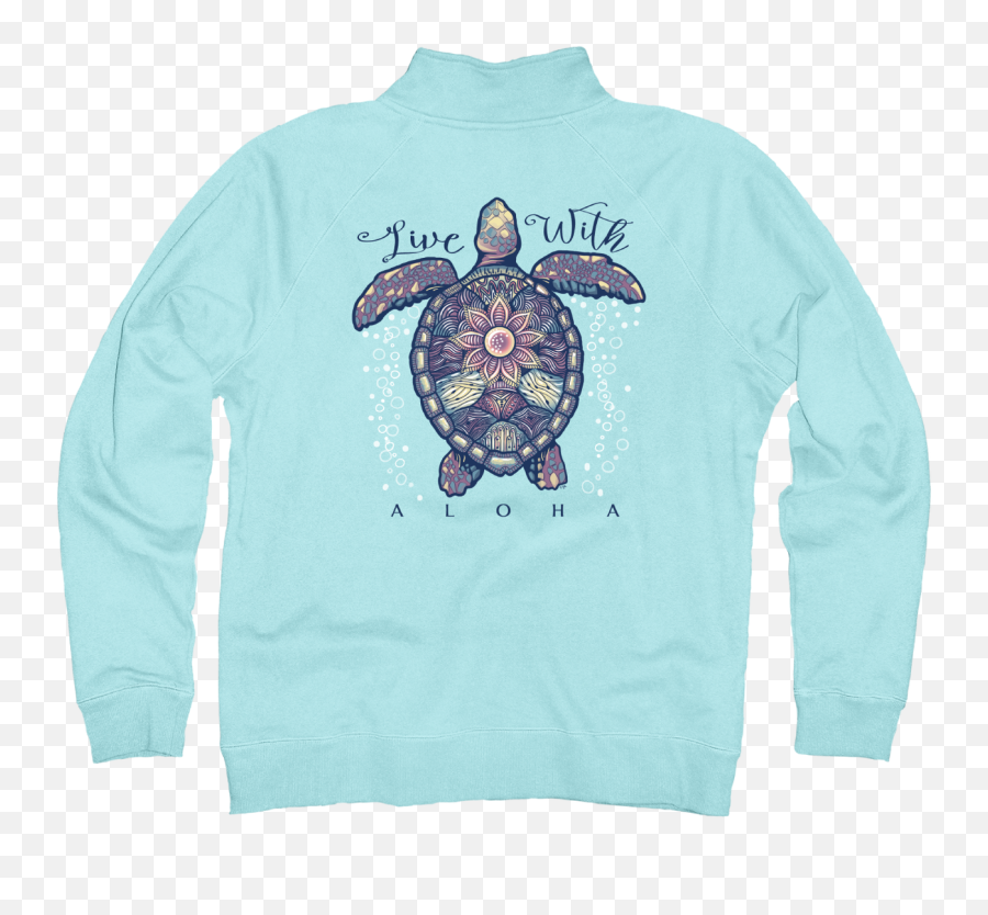 Bubbling Sea Turtle Zip Ladies - Long Sleeve Emoji,Fb Turtle Emoticon
