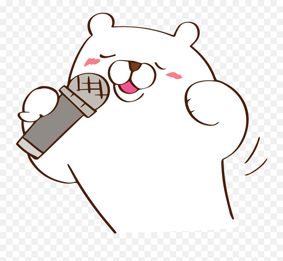 Polar Bear Is Singing Karaoke Clipart - Dot Emoji,Karaoke Emoji