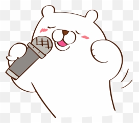 Polar Bear Is Singing Karaoke Clipart - Dot Emoji,Karaoke Emoji