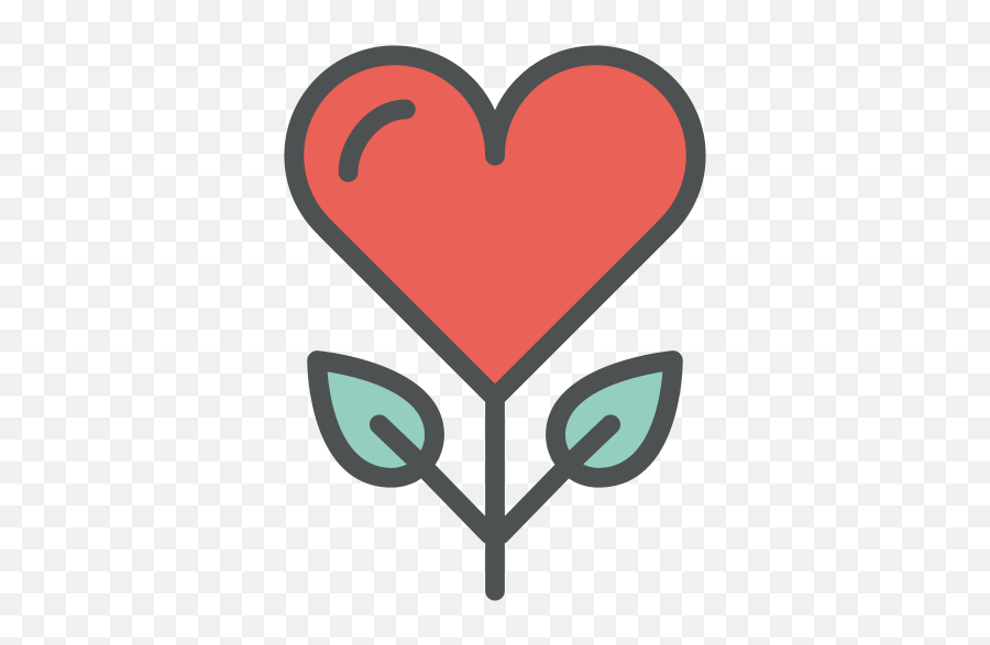 Heart Flower Free Icon Of Flat Line Valentine Icons - Icon Emoji,Emoticon De Coração
