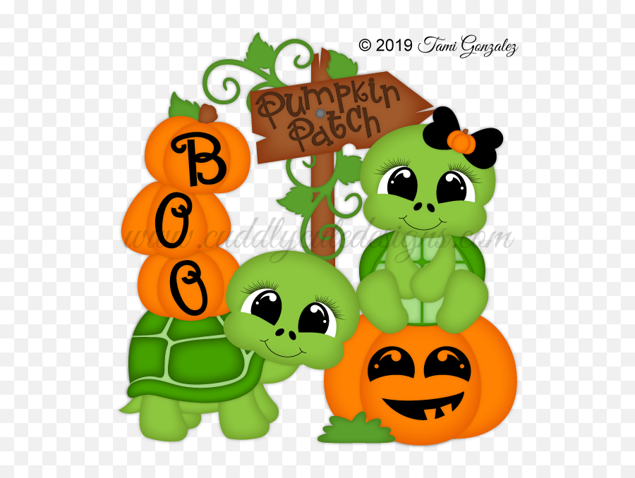 Pumpkin Patch Turtles - Happy Emoji,Turtle Emotions Pritnable Cards