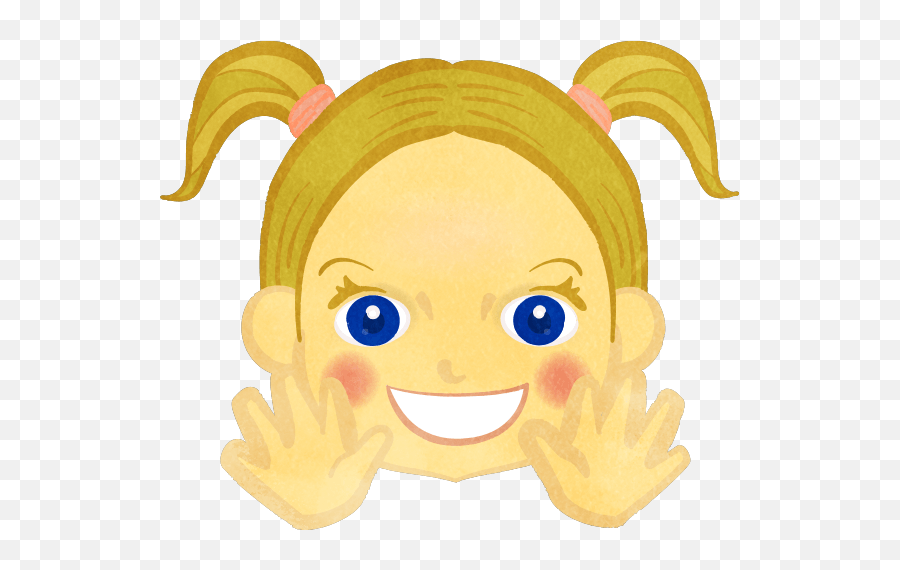 Smiling Twin Tail Girl Waving Her Hand - Cute2u A Free Cute Emoji,Pig's Tail Emoji For Facebook