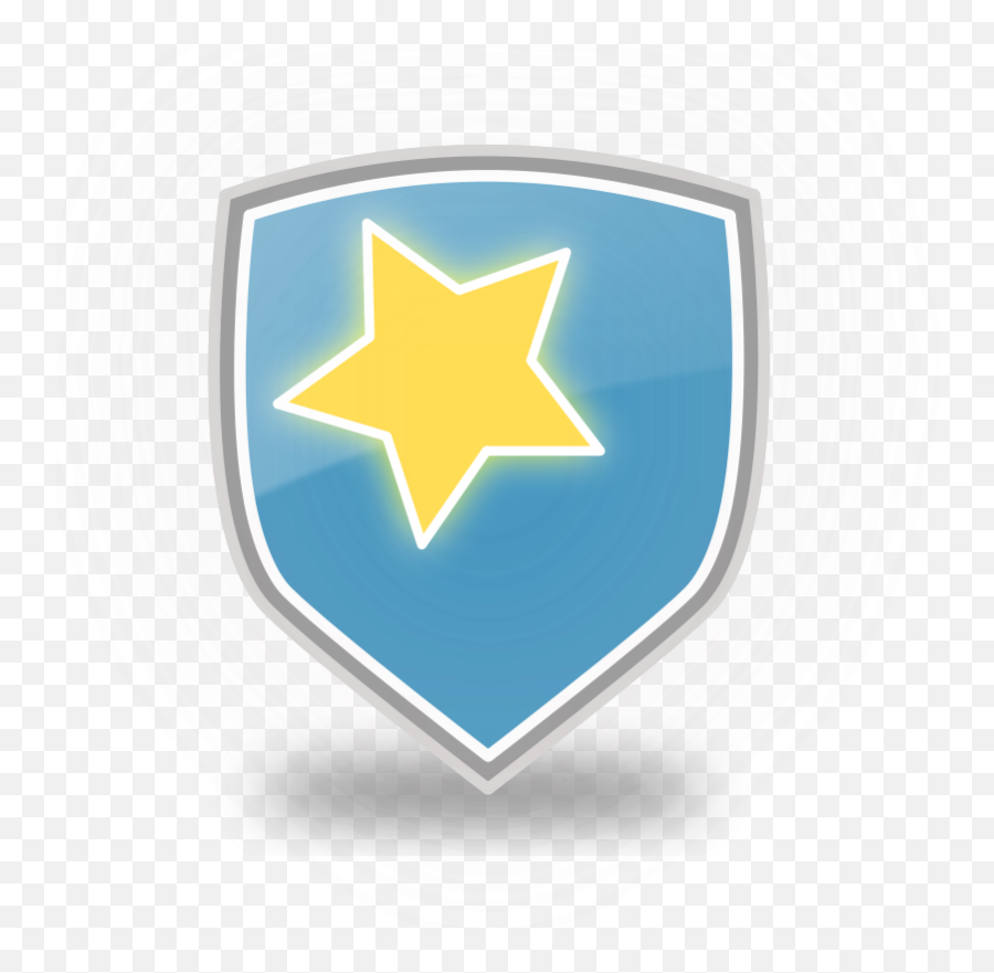 Free Clip Art Blue Shield Star Icon By Rachaelanaya Emoji,Facebook Star Emoticon Codes