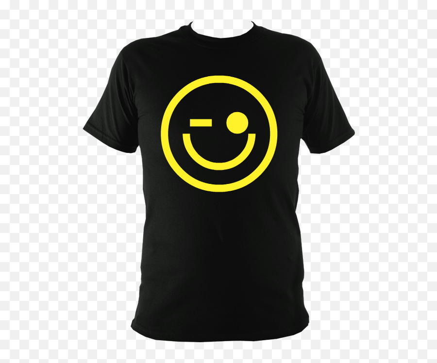Download Winky Face Slogan T - Shirt Erná Trika S Potiskem Emoji,/s Emoticon