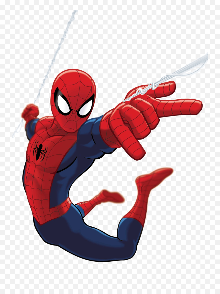 Download Spider Man Swinging Pose - Cartoon Spiderman Png Emoji,Spider-man Emoji