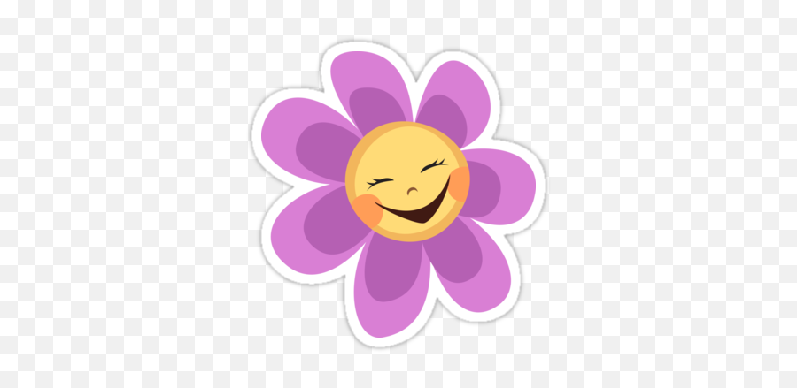 Cute Happy Flower Sticker - Cute Happy Flower Cartoon Emoji,Smiling Flower Emoji
