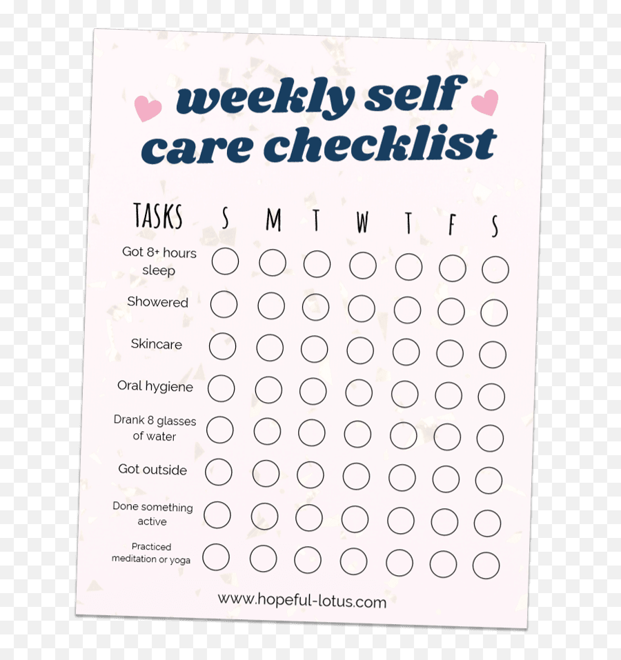 Self Care Bullet Journal - Weekly Self Care Checklist Emoji,Bujo Emotion Chart