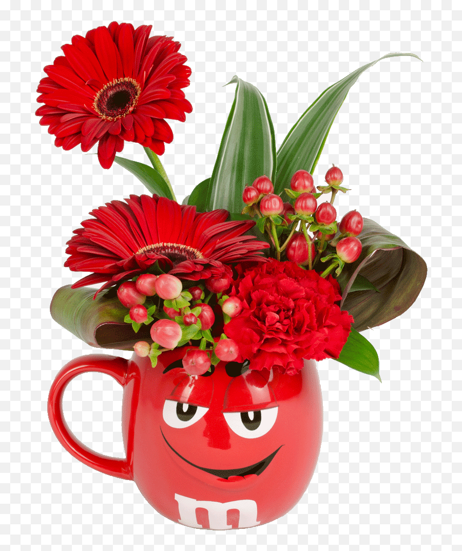 Red Mu0026m Character 3d Flower Mug - Red Flower In Mug Emoji,Flower Emoticon I Got Yo Flower