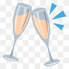 Clinking Glasses Emoji Clipart - Cheers Emoji Transparent Background,Clinking Glasses Emoji