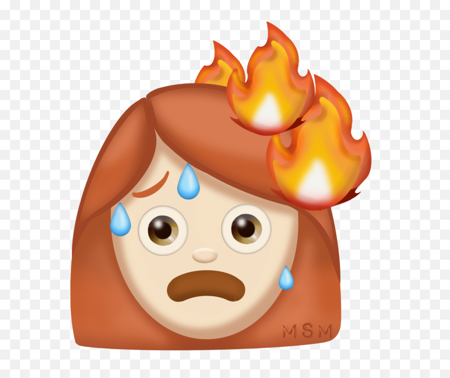 Merediths Hair Fire - Fictional Character Emoji,Mike Scott Emojis