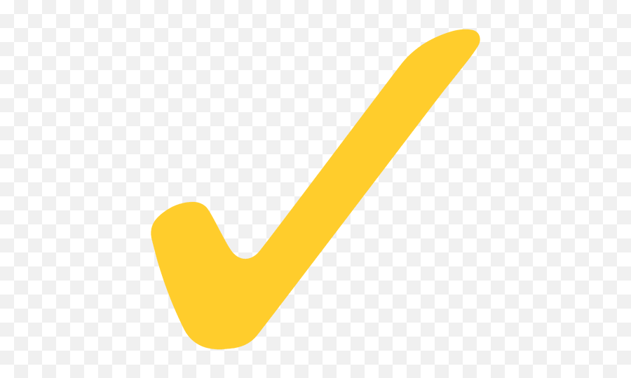 Yellow Flat Check Mark - Yellow Check Transparent Background Emoji,Twitter Verified Check Mark Emoticon Color