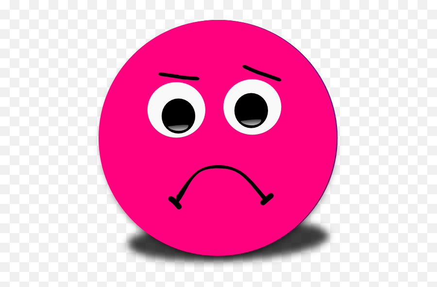 Pink Sad Face Emoji - Clipart Pink Sad Face,Pink Emoji