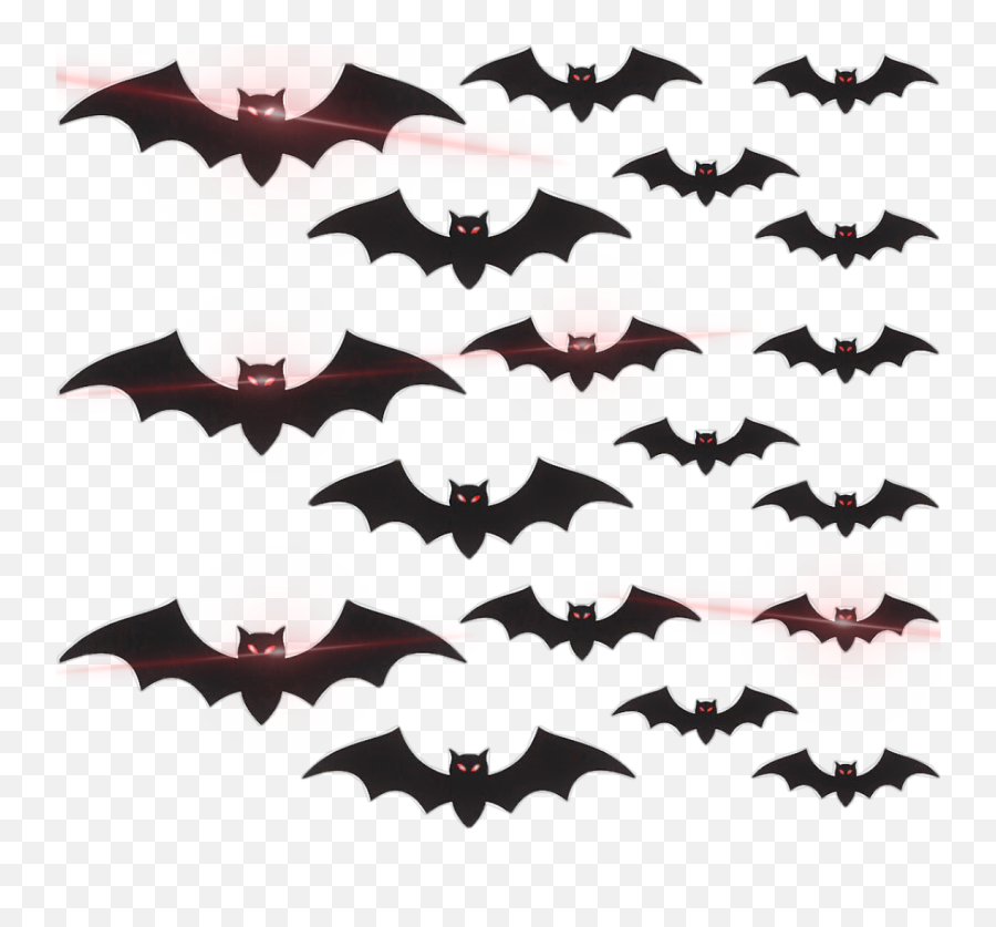 Lensflare Bats Black Red Eyes Sticker - Black Bats Cut Outs Emoji,Batting Eyes Emoji