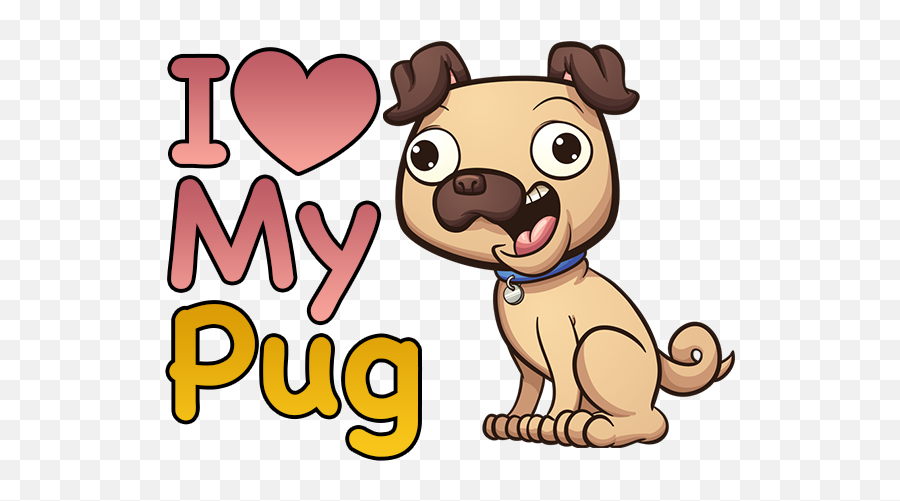 Puglife - Pug Emoji U0026 Stickers By Salaheddine Lahrar,Heart Dog Emoji