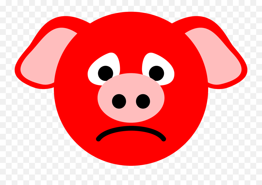 Red Pig Face Png Clipart - Full Size Clipart 5451905 Emoji,Cute Pictures Of Cartoon Emotions Of Pigs