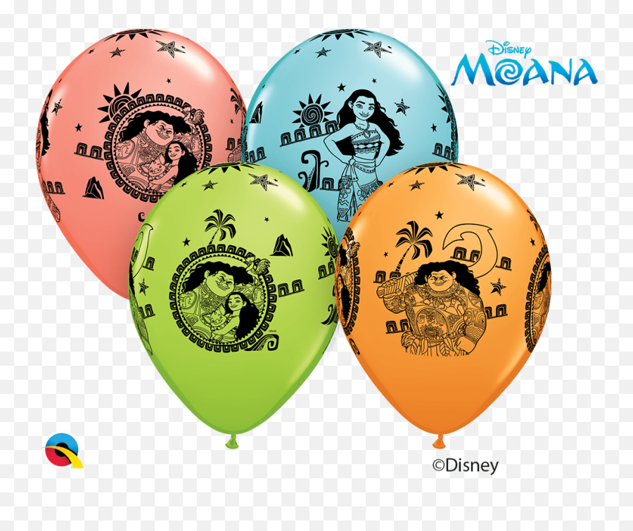 11 Round Disney Moana U0026 Maui Balloons 25 Pack - Balloon Emoji,Moana Emoji