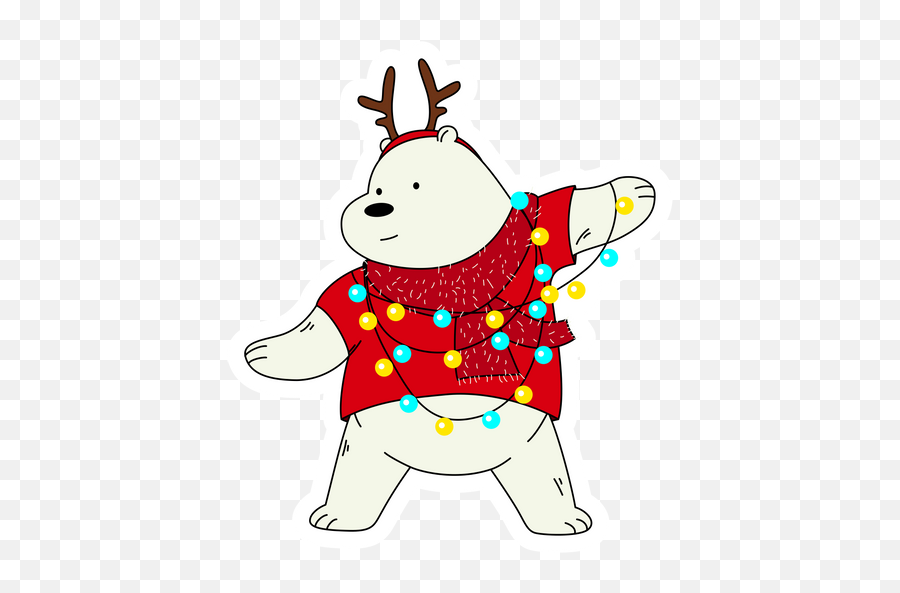 We Bare Bears Ice Bear Christmas Mood Sticker Bare Bears Emoji,Envy Emoji Telegram
