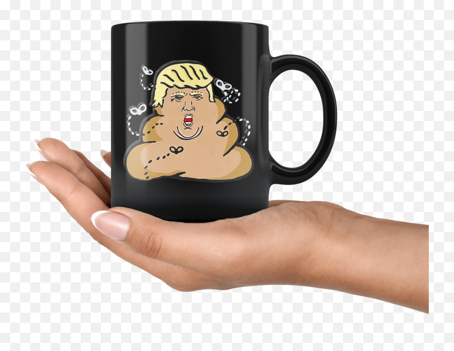 Trump Poop Emoji Black Mug,Microwave Emoji