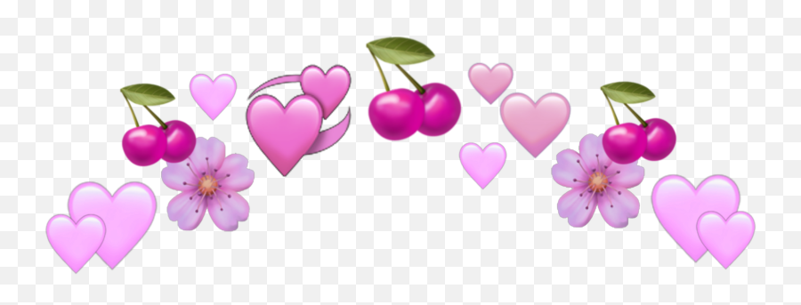 Freetoedit - Iphone Heart Emoji Crown,Cherry Emoji