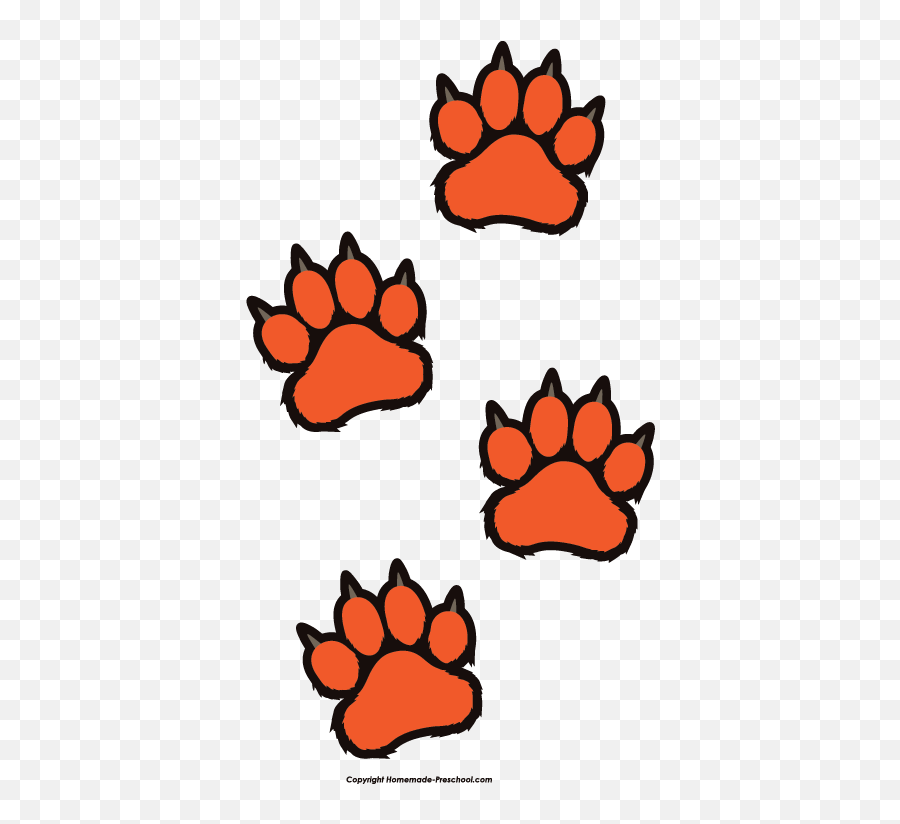 Tiger Paw Print Clip Art - Tiger Paws Clip Art Emoji,Pawprint Emoji