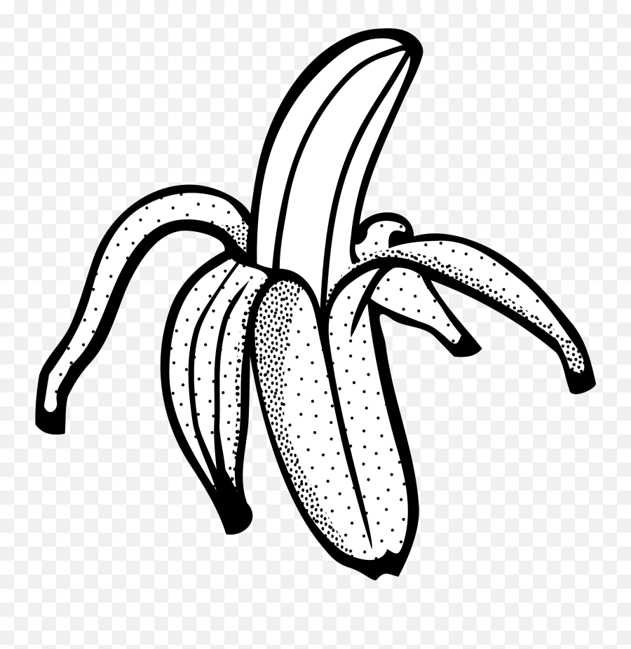 Banana Line Art Png Transparent Png - Black And White Banana Clipart Emoji,Banana Emoji