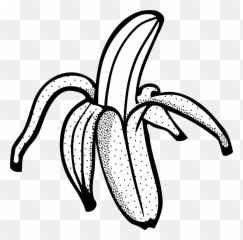 Banana Line Art Png Transparent Png - Black And White Banana Clipart Emoji,Banana Emoji