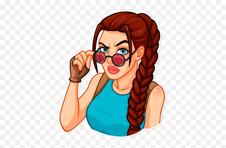 63 Emoji Lady Ideas Telegram Stickers Tomb Raider Stickers - Tomb Raider Stickers,Pigtail Emoji