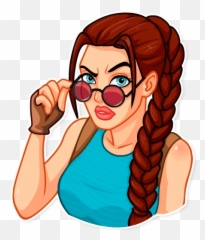 63 Emoji Lady Ideas Telegram Stickers Tomb Raider Stickers - Tomb Raider Stickers,Pigtail Emoji