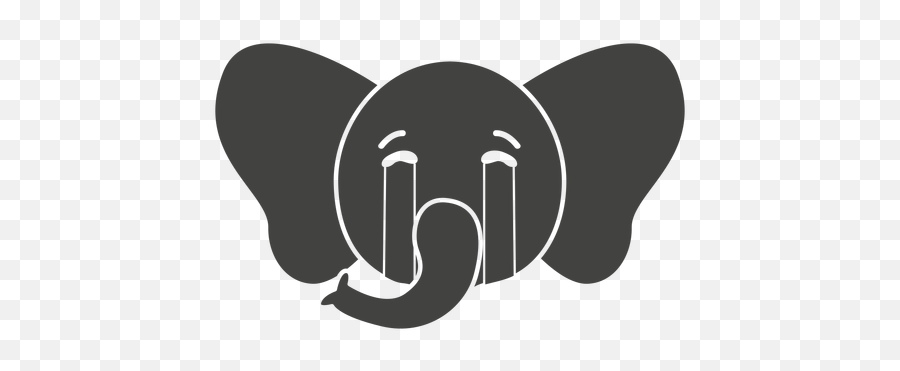 Elephant Sad Head Muzzle Flat - Sad Elephant Logo Emoji,Elepahnt Model Emotion