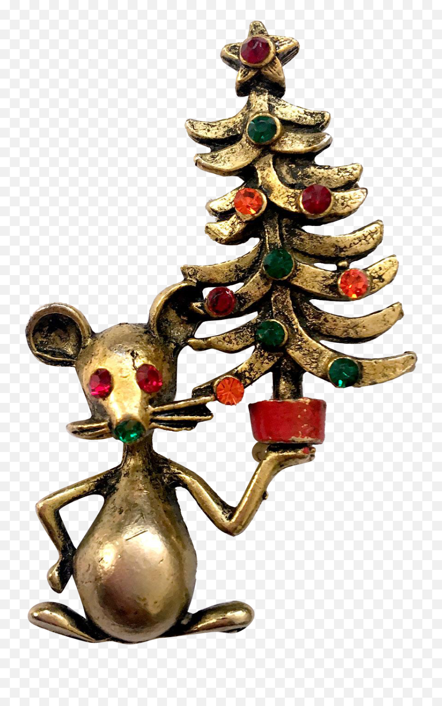 Mouse Holding Up A Christmas Tree Pin - Christmas Day Emoji,Twas The Night Before Christmas Emojis