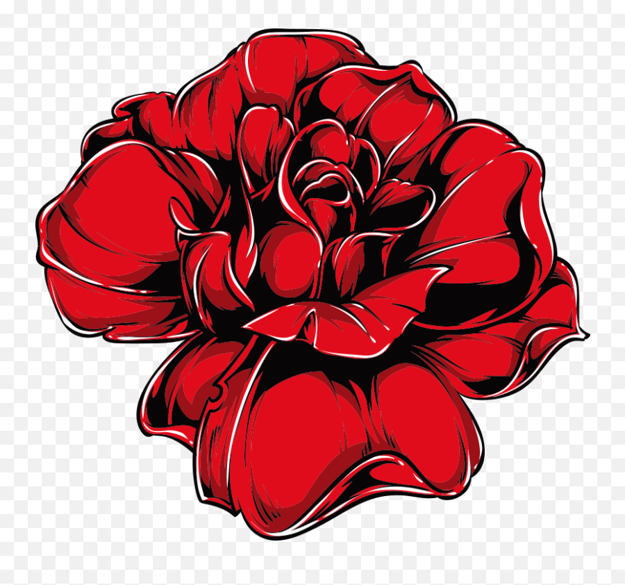 Download Tattoo Rose Printing - Tatouage Rose Couleur Rouge Emoji,Rose Emoticon For Tatto